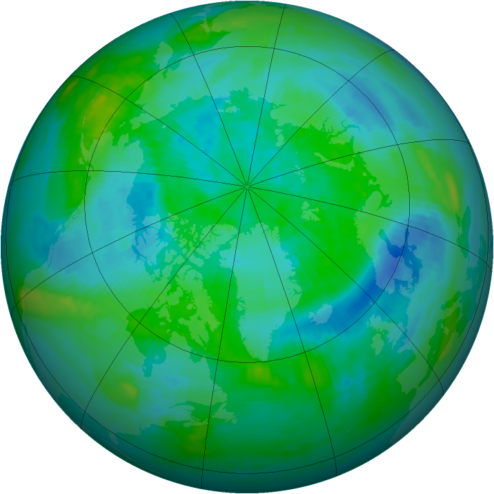 Arctic ozone map for 20 September 1988